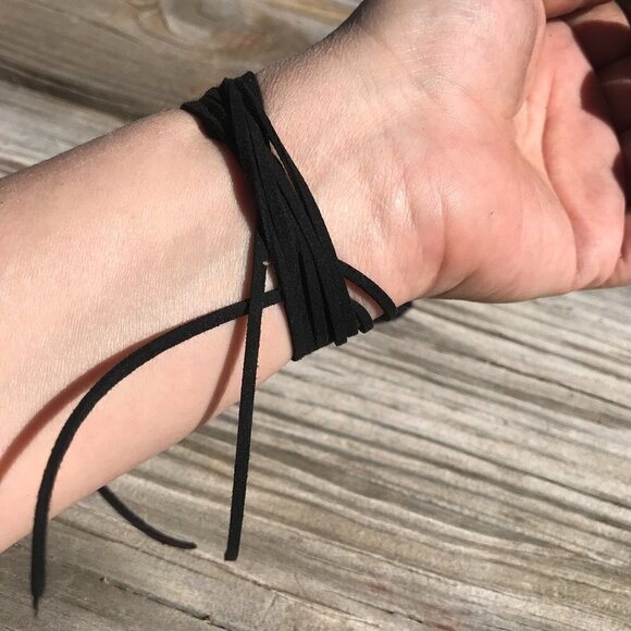 Tie Wrap Love Knot Silver Bracelet Cuff Yoga Boho Biker - Picture 5 of 8